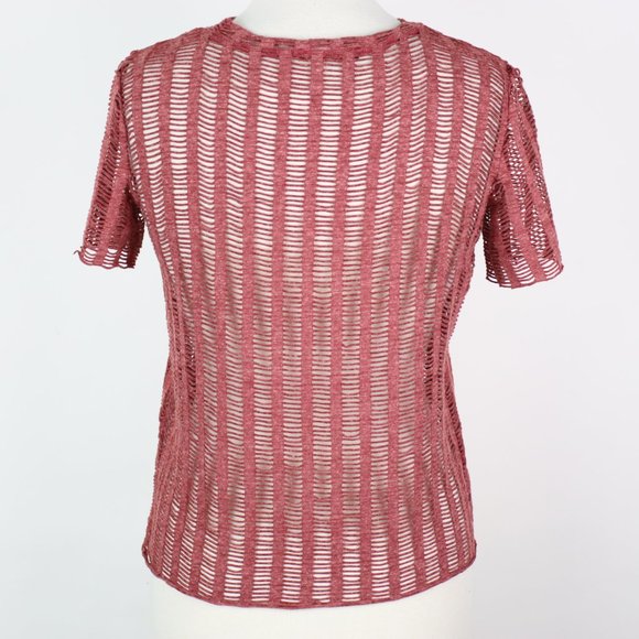 Zara Womens Small Open Knit T-Shirt - Picture 3 of 5